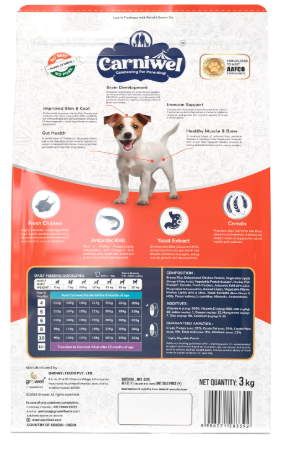 Carniwel Fresh Chicken Adult Dry Dog Food 3kg | Premium Nutrition | Natural Ingredients for Optimal Skin & Coat Health