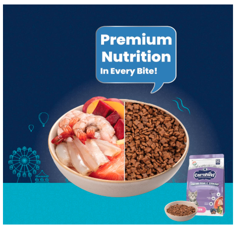 Carniwel Fresh Fish & Shrimp Adult Dry Cat Food 3 Kg | Fresh & Natural Ingredients | Highly Palatable | Supports Healthy Skin & Glossy Coat