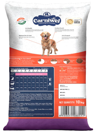 Carniwel Fresh Chicken Adult Dry Dog Food 10 kg | Natural Ingredients for Optimal Skin & Coat Health | Highly Palatable | Supports Joint Health