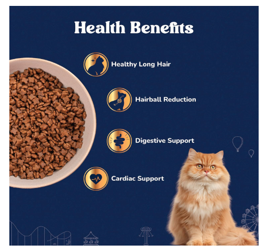 Carniwel Persian Adult Dry Cat Food with Antarctic Krill | 3X Healthy Skin & Coat | Easy Digestion & Hairball Reduction, 3 Kg