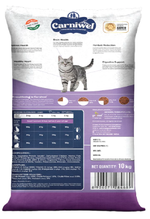 Carniwel Fresh Fish & Shrimp Adult Dry Cat Food 10 Kg | Fresh & Natural Ingredients | Highly Palatable | Supports Healthy Skin & Glossy Coat