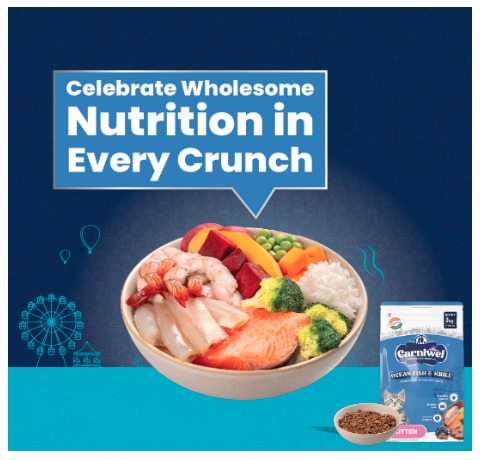 Carniwel Ocean Fish & Antarctic Krill Kitten Dry Cat Food 3kg | Fresh & Natural Ingredients | Highly Palatable | Supports Healthy Skin & Glossy Coat