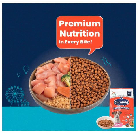 Carniwel Fresh Chicken Puppy Dry Dog Food 1kg for Small Dogs | Premium Nutrition | Natural Ingredients for Healthy Muscle & Bone | GMO-Free