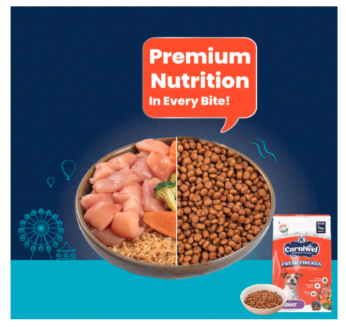Carniwel Fresh Chicken Adult Dry Dog Food 1kg | Premium Nutrition | Natural Ingredients for Optimal Skin & Coat Health | Highly Palatable