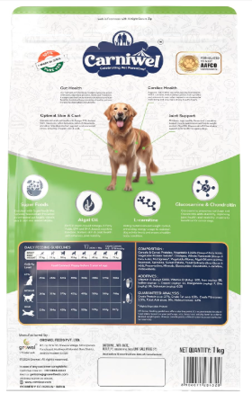 Carniwel Superfoods Adult Dry Dog Food 1 kg | 100% Vegetarian | Fresh & Natural Ingredients | Highly Palatable | GMO Free