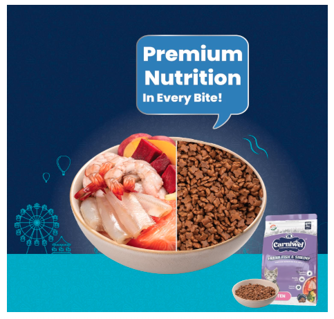 Carniwel Fresh Fish & Shrimp Kitten Dry Cat Food 3 Kg | Fresh & Natural Ingredients | Highly Palatable | Supports Healthy Skin & Glossy Coat