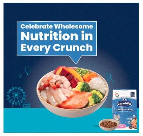Carniwel Ocean Fish & Antarctic Krill Dry cat Food for Kitten 1kg | Fresh & Natural Ingredients | Supports Healthy Skin & Glossy Coat