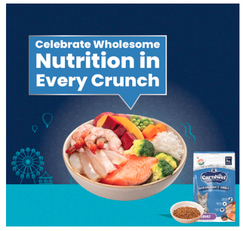 Carniwel Ocean Fish & Antarctic Krill Adult Dry Cat Food 3 kg | Fresh & Natural Ingredients | Highly Palatable | Supports Healthy Skin & Glossy Coat