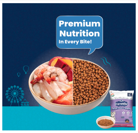 Carniwel Fresh Fish & Shrimp Kitten Dry Cat Food 10 Kg | Fresh & Natural Ingredients | Highly Palatable | Supports Healthy Skin & Glossy Coat