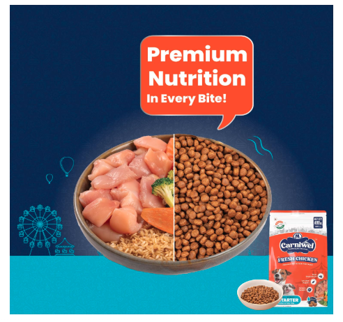 Carniwel Fresh Chicken Starter Dry Dog Food 400g for Small Dogs | Premium Nutrition | Natural Ingredients for Easy Weaning | GMO-Free