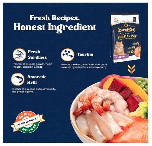 Carniwel Persian Adult Dry Cat Food with Antarctic Krill | 3X Healthy Skin & Coat | Easy Digestion & Hairball Reduction, 3 Kg