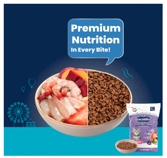 Carniwel Fresh Fish & Shrimp Kitten Dry Cat Food 7 kg | Fresh & Natural Ingredients | Highly Palatable | Supports Healthy Skin & Glossy Coat