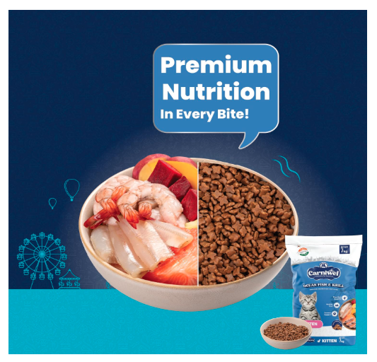 Carniwel Ocean Fish & Antarctic Krill Kitten Dry Cat Food 7 kg | Fresh & Natural Ingredients | Highly Palatable | Supports Healthy Skin & Glossy Coat