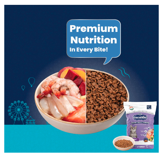 Carniwel Fresh Fish & Shrimp Adult Dry Cat Food 7 kg | Fresh & Natural Ingredients | Highly Palatable | Supports Healthy Skin & Glossy Coat
