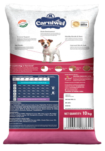Carniwel Fresh Lamb Puppy Dry Dog Food 10 Kg | Natural Ingredients for Healthy Muscle & Bone | Highly Palatable | Boosts Skin & Coat Health
