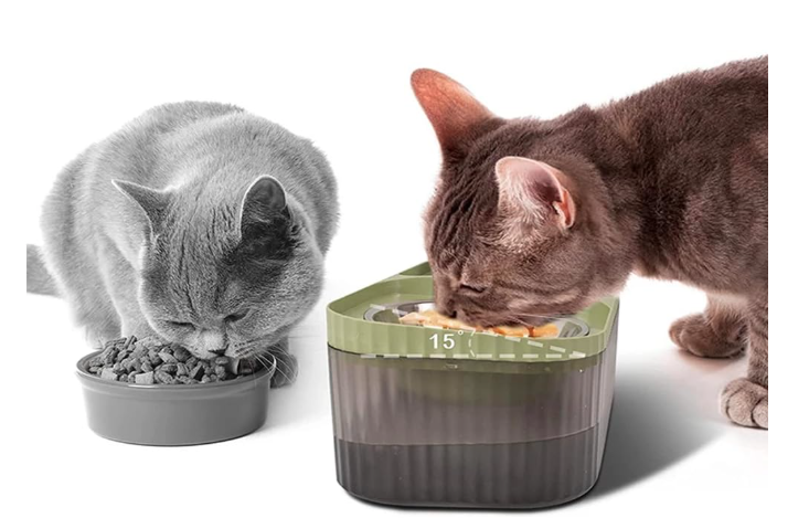 Exclusive Cat Water Fountain and Food Bowl | Ultra Quiet Pet Water Dispenser | Cat Drinking Fountain with Ultra-Quiet Pump, for Cats and Small Dogs