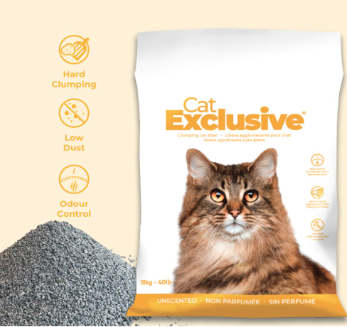 Cat Exclusive Unscented Premium Cat Litter – 18kg | 99.9% Dust-Free, Fragrance-Free Hard Clumping Bentonite for Sensitive Cats & Kittens