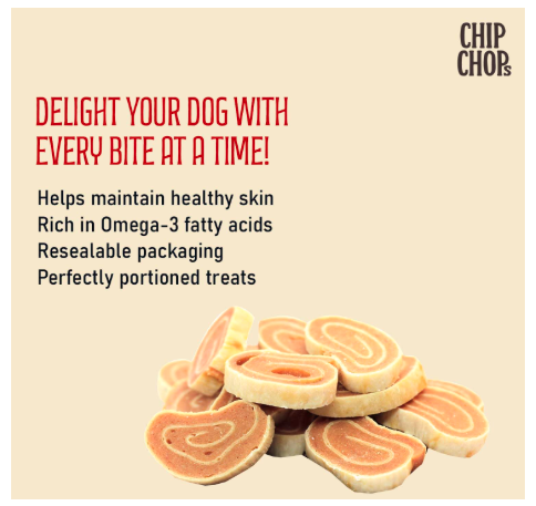 Chip Chops Chicken Codfish Rolls Dog Treats, High Protein Dog Snacks, Healthy Training Treats for Dogs, Easily Digestible 70g Pack