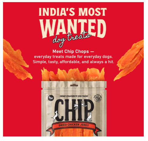 Chip Chops Sun Dried Chicken Jerky Dog Treats for Dogs, High Protein Training Snacks, Healthy & Easily Digestible Dog Treats 250g - Pack of 1