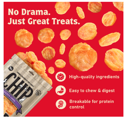 Chip Chops Chicken Chips Coins Dog Treats High Protein Dog Treats for Training & Reward, Healthy Low Fat Dog Snacks 250g Pack