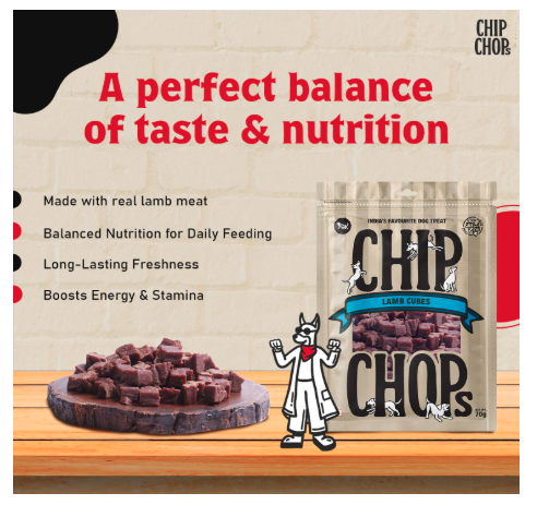 Chip Chops Lamb Cubes Dog Treats, High Protein Dog Treats & Healthy Dog Snacks Soft Chewy Lamb Bites, 70g Each (Pack of 2)