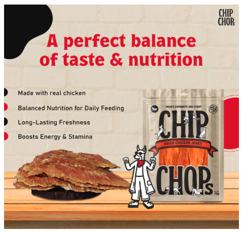 Chip Chops Sun Dried Chicken Jerky Dog Treat, Easily Digestible, Healthy Dog Treat, Perfect for Snacks (Pack of 2) Each 70gm