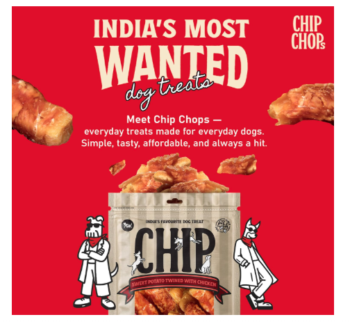 Chip Chops Sweet Potato Chicken Dog Treats – Healthy, Easily Digestible Protein-Rich Snacks for All Breeds – 2 X 70 g Packs for Training