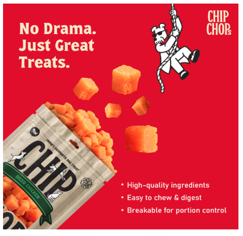 Chip Chops Diced Chicken Dog Treats for Dogs, Healthy Protein Rich Dog Snacks, Natural Chicken Flavor, 70gm Each (Pack of 2)