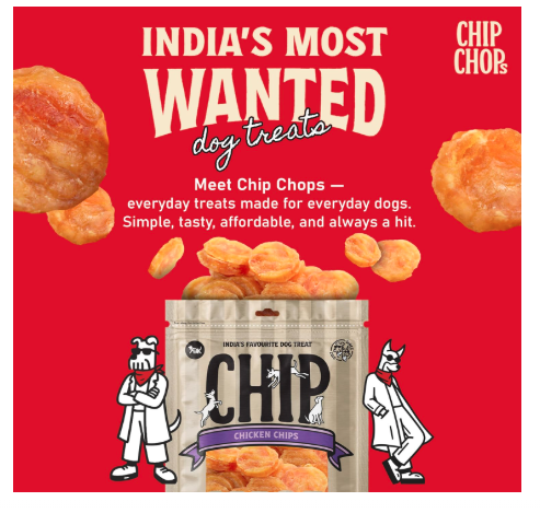 Chip Chops Chicken Chips Dog Treat, Easily Digestible, Healthy Dog Treat, Perfect for Snacks, Suitable for All Dog Breeds, Each 70gm (Pack of 2)