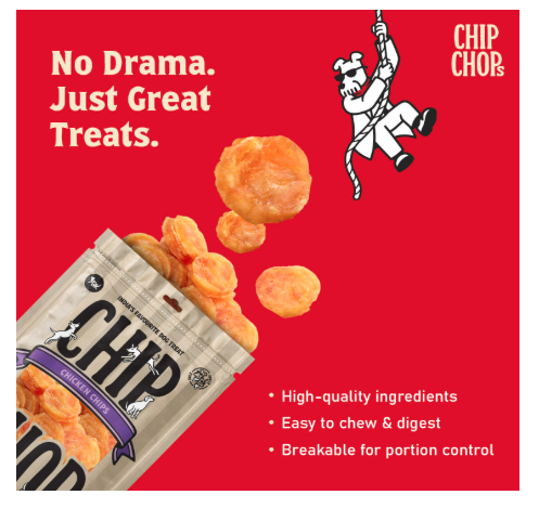 Chip Chops Chicken Chips Dog Treat, Easily Digestible, Healthy Dog Treat, Perfect for Snacks, Suitable for All Dog Breeds, Each 70gm (Pack of 2)