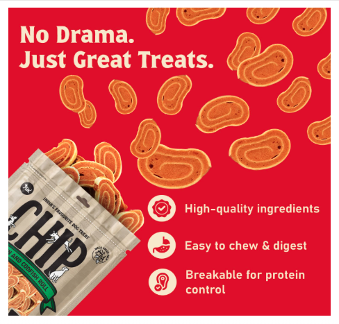 Chip Chops Chicken and Codfish Rolls Dog Treat | High Protein, Easily Digestible Snack for Dogs | Healthy Treats for Training 250g
