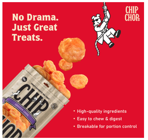 Chip Chop Dog Treat Combo Pack 70g Each – Chicken Chips & Chicken Tenders, Healthy Dog Snacks, High Protein Training Treats for Dogs