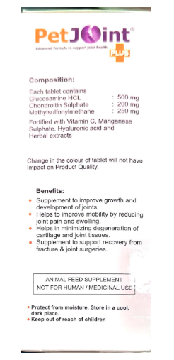 Fifozone Petcare Petjoint Plus Advanced Formula to Support Joint Health 60 Tab for Dogs&Cats