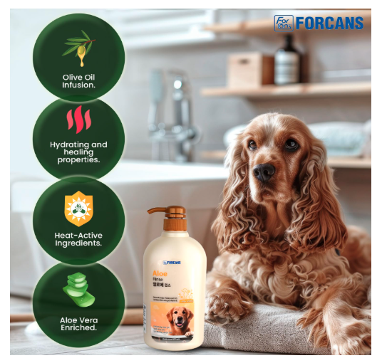FORCANS Aloe Rinse Conditioner for Dogs Provide Richness & Shiny Coat, 750 Milliliter, Prevents Hair Tangle, Characteristics of Pure Aloe Vera Gel