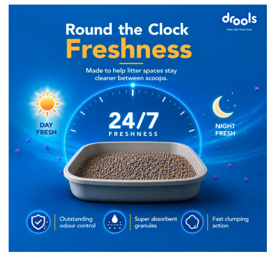 Drools Cat Litter for Multiple Breeds 10kg | Lavender Fragrance | Pet & People Friendly | Long Lasting | Super Absorbent