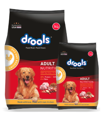 Drools Adult Dry Dog Food 4.2kg (3kg + 1.2kg Free) | Chicken & Egg Flavour | Supports Active Behaviour | Digestive Health & Immunity