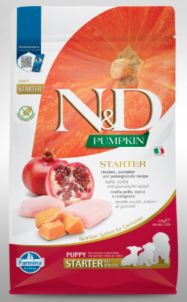 Farmina N&D Pumpkin Starter Puppy Dog Food | Chicken, Pumpkin & Pomegranate | Rich in Anti-oxidants| Puppies & Lactating Bitches | 2.5kg