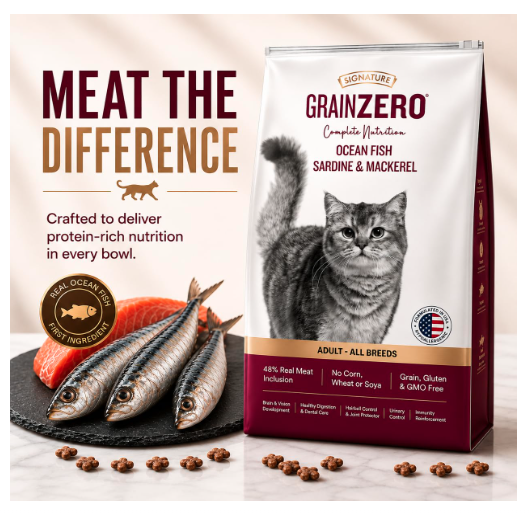 Grain Zero Adult Dry Cat Food 3kg | Ocean Fish, Sardine & Mackerel | 48% Fresh Fish Inclusion, No Grain Formula, Gluten-Free