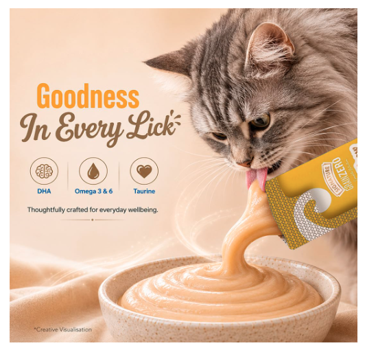Grain Zero Creamy Lickable Cat Treats Crab, 360 Gm - 20 Sachet + 4 Free | Rich in Protein, Promotes Hydration, No Artificial Preservatives