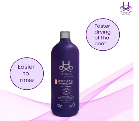 Hydra Groomers Conditioner for Dogs and Cats | Easy Rinse Pet Conditioner with Grape Seed Oil & Oatmeal Extract | Enhances Shine