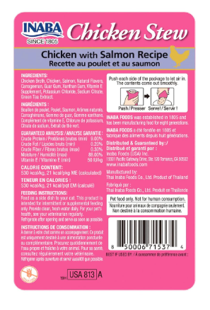 Inaba Inaba Chicken & Salmon Recipe (Pack of 6, 40g /Per Pc), All Life Stages, Pate