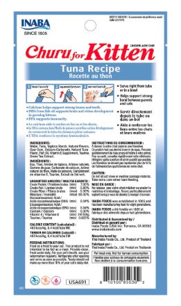 Inaba Churu for Kitten Tuna Recipe 14g x 4