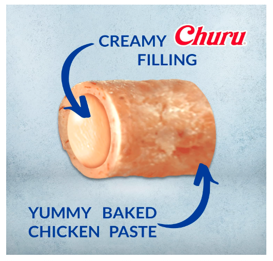 Inaba Churu Bites for Cats, Grain-Free, Soft/Chewy Baked Chicken Wrapped Cat Treats with Savory Churu Centers, 4 Flavour Variety Packs (2 Each)
