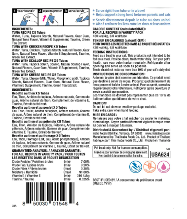 Inaba Churu Cat Treats, Grain-free, Lickable Squeezable Cream Purée Cat Treat/Topper with Vitamin E and Taurine, 20 Tubes, Tuna Variety Box