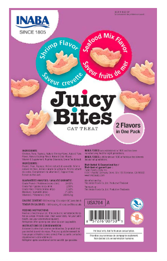 Inaba Juicy Bites Cat Treat - Shrimp & Seafood Mix Flavour 6-Packs