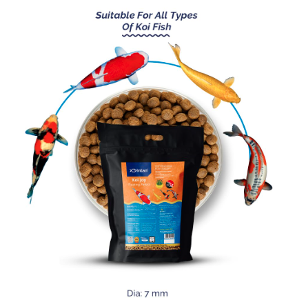 Intan Koi Joy Pellets (7mm Floating) | 5Kg - Highly Nutritious Ornamental Fish Food for All Types of Koi Fish | Growel Feeds