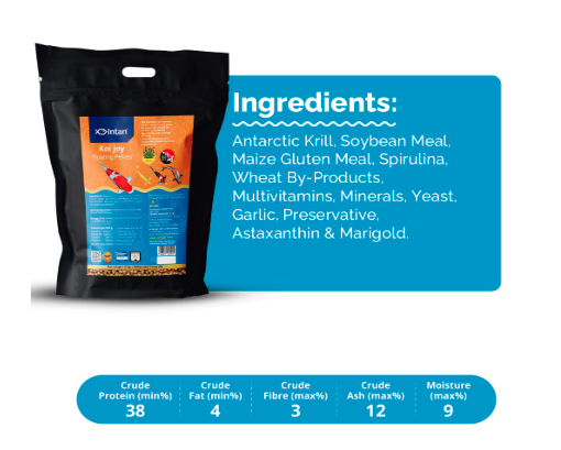 Intan Koi Joy Pellets (7mm Floating) | 5Kg - Highly Nutritious Ornamental Fish Food for All Types of Koi Fish | Growel Feeds