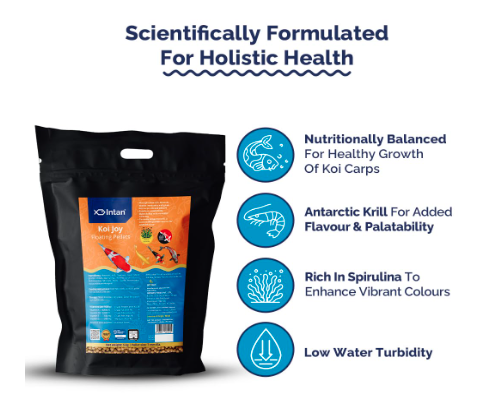 Intan Koi Joy Pellets (7mm Floating) | 5Kg - Highly Nutritious Ornamental Fish Food for All Types of Koi Fish | Growel Feeds