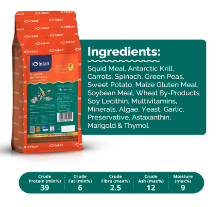 Intan Ornamental Fish Wafers (0.9mm Small Slow Sinking) | 1Kg - Highly Nutritious Ornamental Fish Food