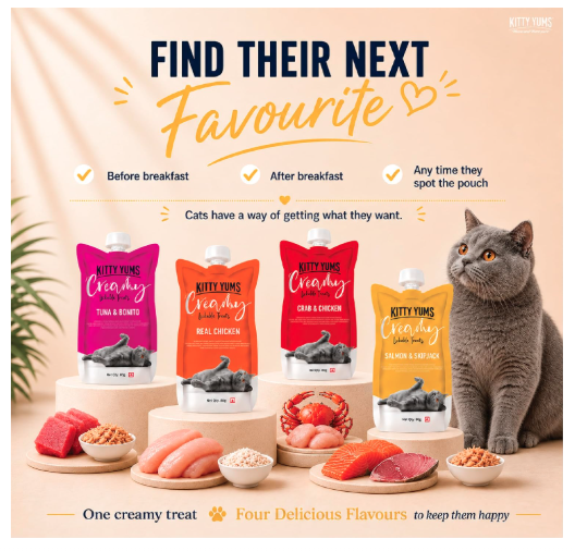 Kitty Yums Creamy Tuna & Bonito Cat Treat (80g x12),960g Pack of 12